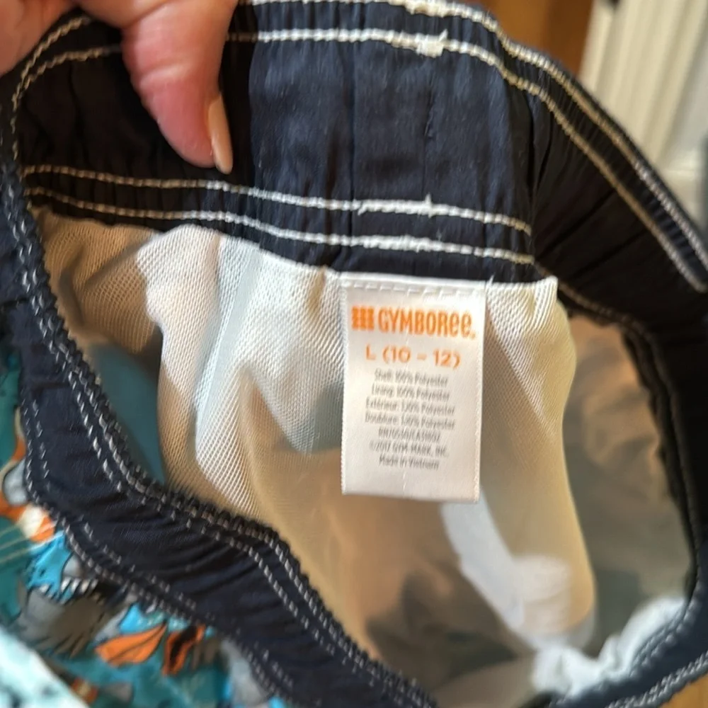 Gymboree boys bundle of swim trunks, sharks, fish, octopus size large (10-12)